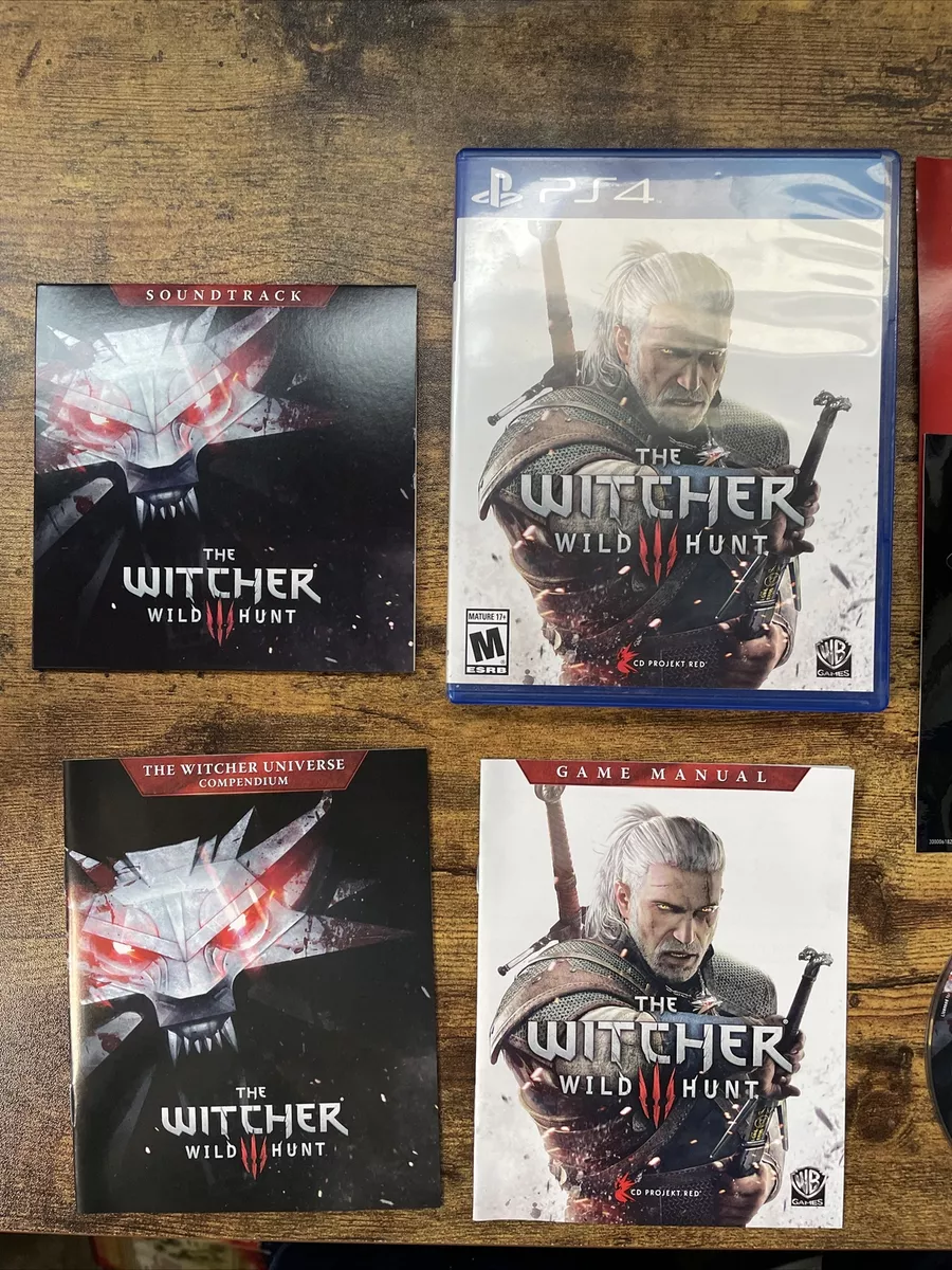 The Witcher 3 WILD HUNT - PS4 w/ Bonus Soundtrack disc Playstation 4,  Complete