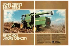 1979 John Deere New "Titan" Combines Original 2 Page Print Advertisement (16x11)