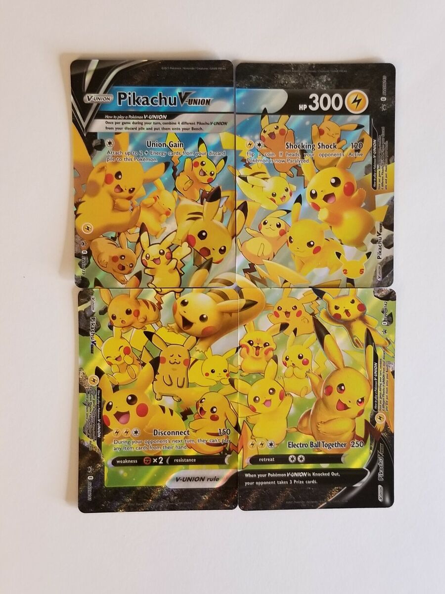 PIKACHU V-UNION Complete 4 Card Promo Lot 25th Anniversary PIKACHU V-UNION Complete 4 Card Promo Lot 25th Anniversary