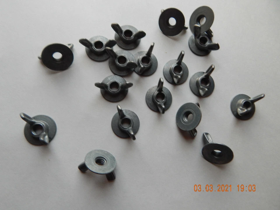 DIE CAST ALLOY WING NUTS W/WASHER BASE. 5/16-18 PLAIN FINISH 12 PCS. NEW