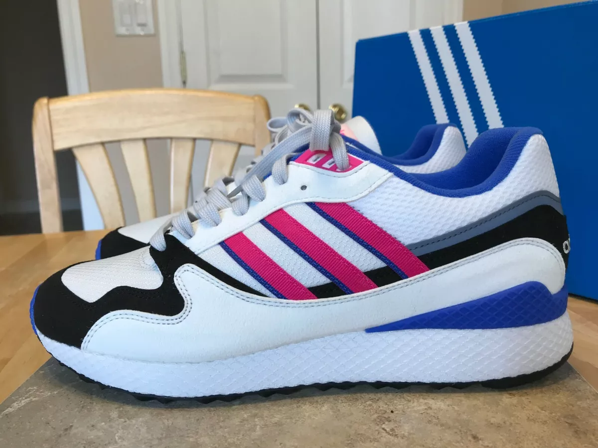 SIZE 10.5 ADIDAS ULTRA TECH AQ1190 MEN S ORIGINALS SHOES CRYSTAL WHITE PINK BLK