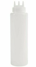 Vogue 3 Nozzle Squeeze Bottle Clear Polyethylene Sauce Bottle 24oz or 36oz