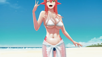 Anime monster musume no iru nichijou girls white bikini Playmat Gaming Mat Desk