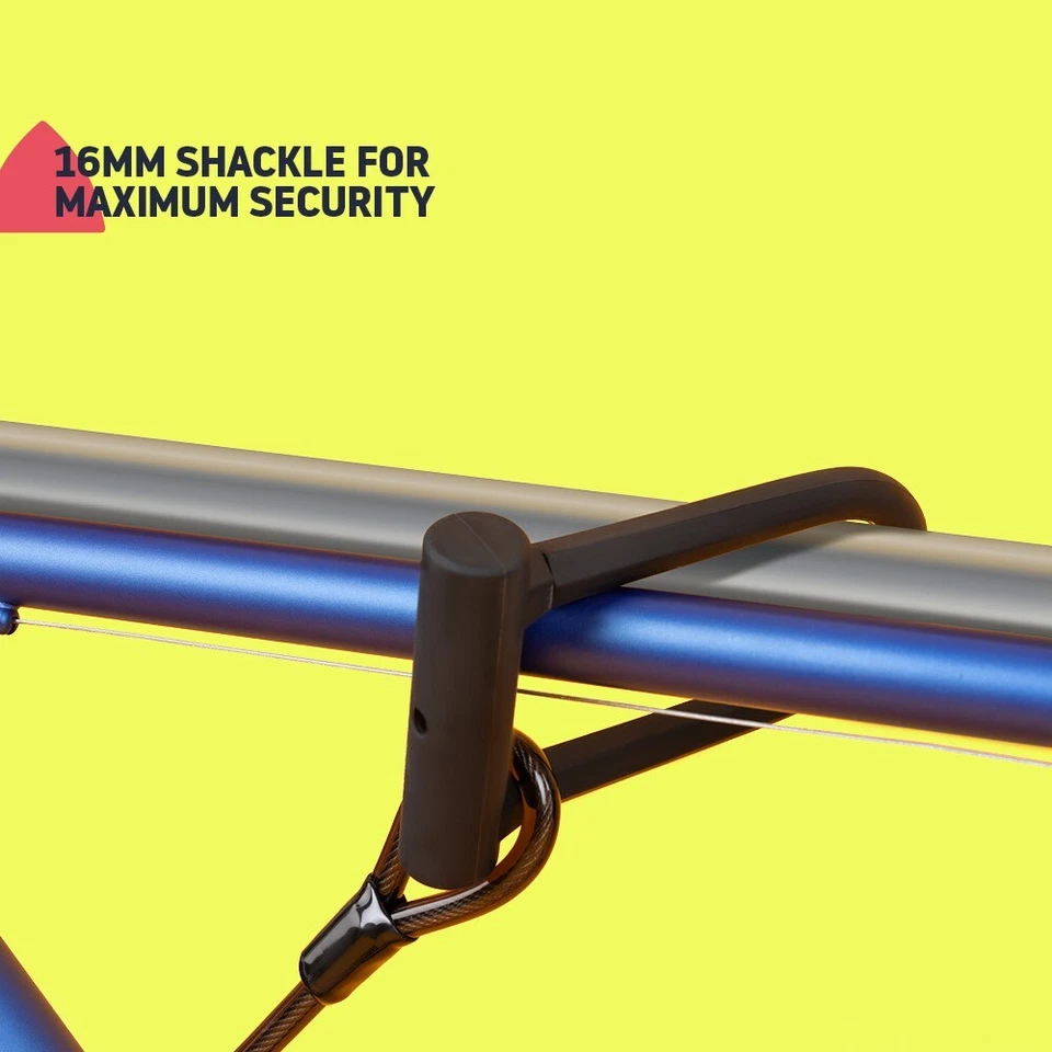 HILLINGTON Heavy Duty Steel Bike Lock, 16mm U-Lock, High Security Protection - Image 3 of 4