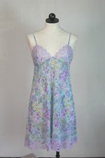 VICTORIA'S SECRET vintage sheer print CHEMISE lavender lace L