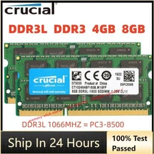 Crucial DDR3 DDR3L 4GB 8GB 1600 MHz 1333 Memory RAM SO-DIMM for Laptop Notebook