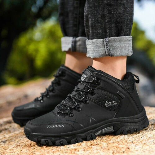 Herren Wasserdichte Knöchelstiefel Outdoor Leder Stiefel Wanderschuhe Stiefel - Bild 22 von 28