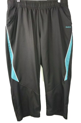 Reebok, Reebok Women's M Medium Dark Gray Teal White Jogging Capri Track Capri Pants