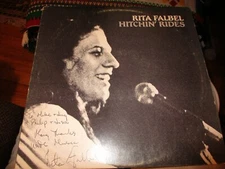 Signed 1970's RITA FALBEL Hitchin' Rides Folk LP Private Label NM/VG+