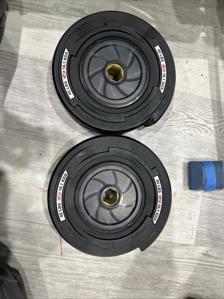 Pair of Bowflex Revolution 40lb Weight Plates $ for a pair / TWO PAIR available Pair of Bowflex Revolution 40lb Weight Plates $ for a pair / TWO PAIR available