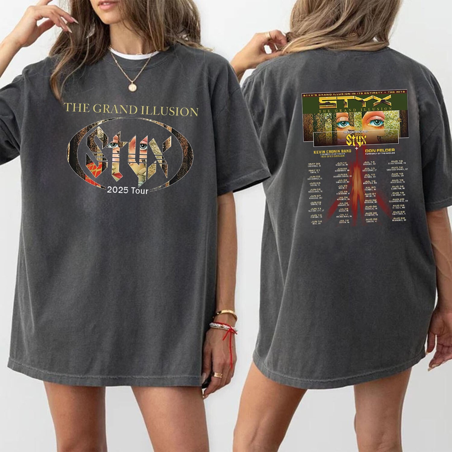 Styx 2025 Band the Grand Illusion Tour 2025 Concert Fan Gifts T-Shirt