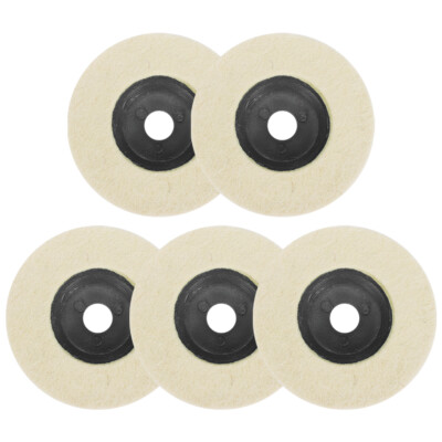 HARFINGTON 5-Pack 7 Inch Wool Buffing Pads - Hook & Loop Polishing Pads For Cars & Surfaces