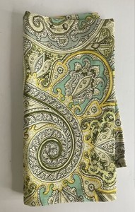 Waverly Paisley  Fabric  Napkin Light Teal, Sage, Yellow 1 set of 4 napkins.