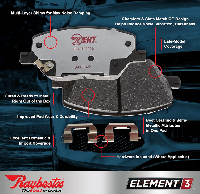 For 20012010 GMC Sierra 2500 HD Brake Pads Rear Replacement Raybestos