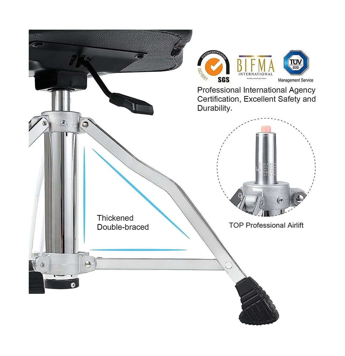 TENTOTEN Drum Throne with Backrest, Portable Drum Chair TENTOTEN Drum Throne with Backrest, Portable Drum Chair