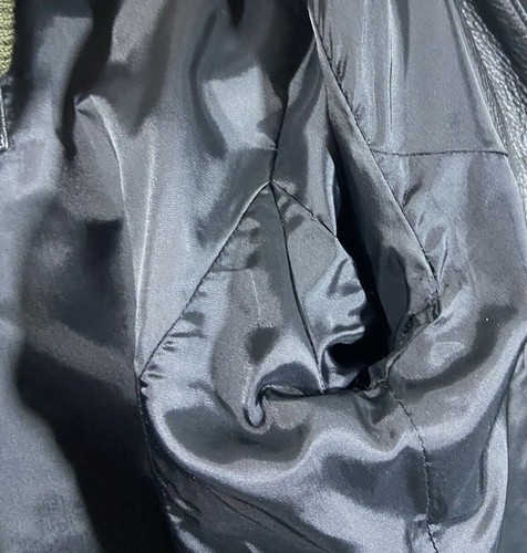 Jones New York Pebbled Leather Jacket Womens Small Black Full Zip Lined Pockets - Picture 11 of 13