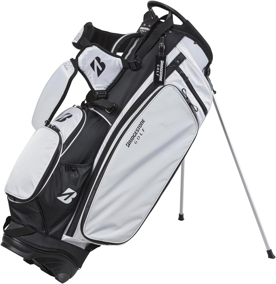 BRIDGESTONE Golf Men's Stand Caddy Bag 9.5 x 47 inch 2.5kg White