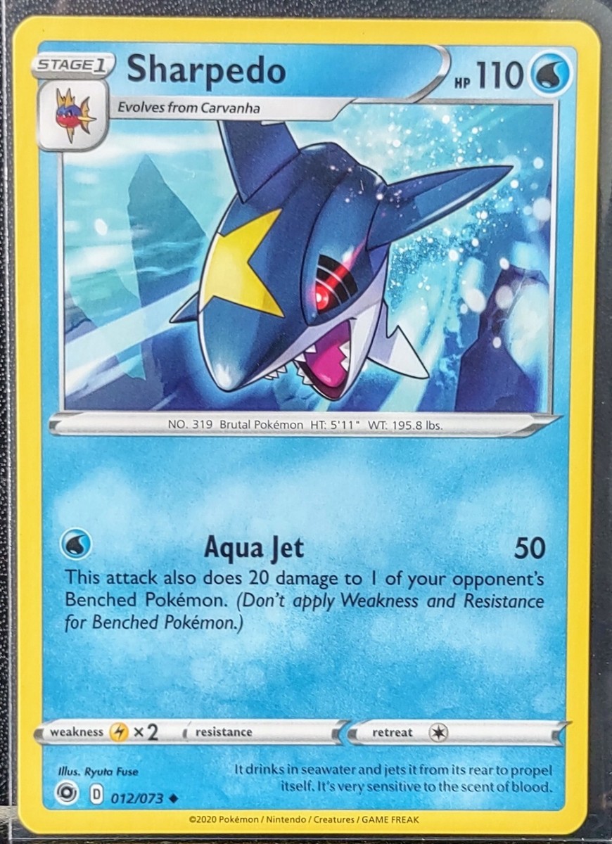 sharkpedo pokemon shiny card Pokemon Sharpedo 12/73 Stage 1 Champions Path Uncommon