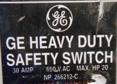 GENERAL ELECTRIC, SAFETY SWITCH, NP 266212-C, TH3361, MODEL 10, 30
