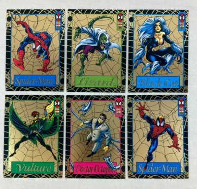 THE AMAZING SPIDER-MAN Fleer 1994 Complete GOLD WEB Chase Card Set