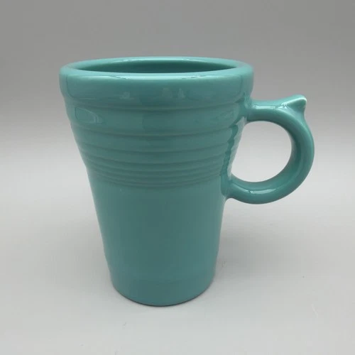 Fiesta Ware Tall Latte Mug Turquoise Teal Retired HLC USA Coffee Cup