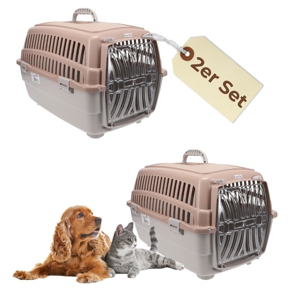2Er Set Transportbox Hundebox Katzentransportbox Kaninchen Transport Katzenbox-image