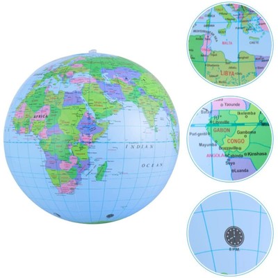 Lanito Globe Beach Ball Shaped Globe Globe Balloon English Inscription World Map