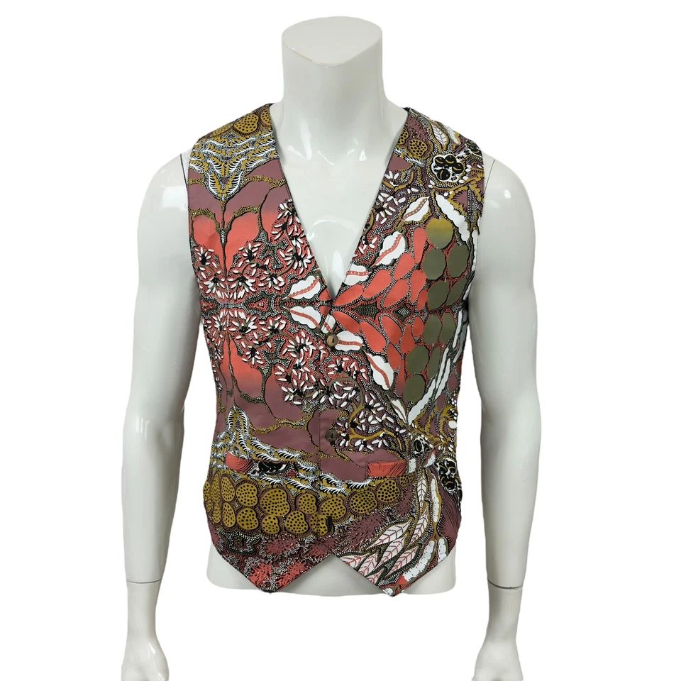 Jammin Handprints Bush Tucker (Black) 100% Cotton Vest Men’s Medium - Image 2 of 4