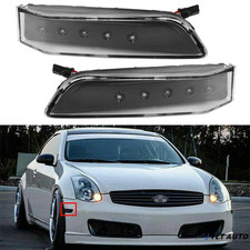 Fit For 2003-2007 Infiniti G35 Base Coupe 2dr 3.5l Black Side Marker Lights Pair