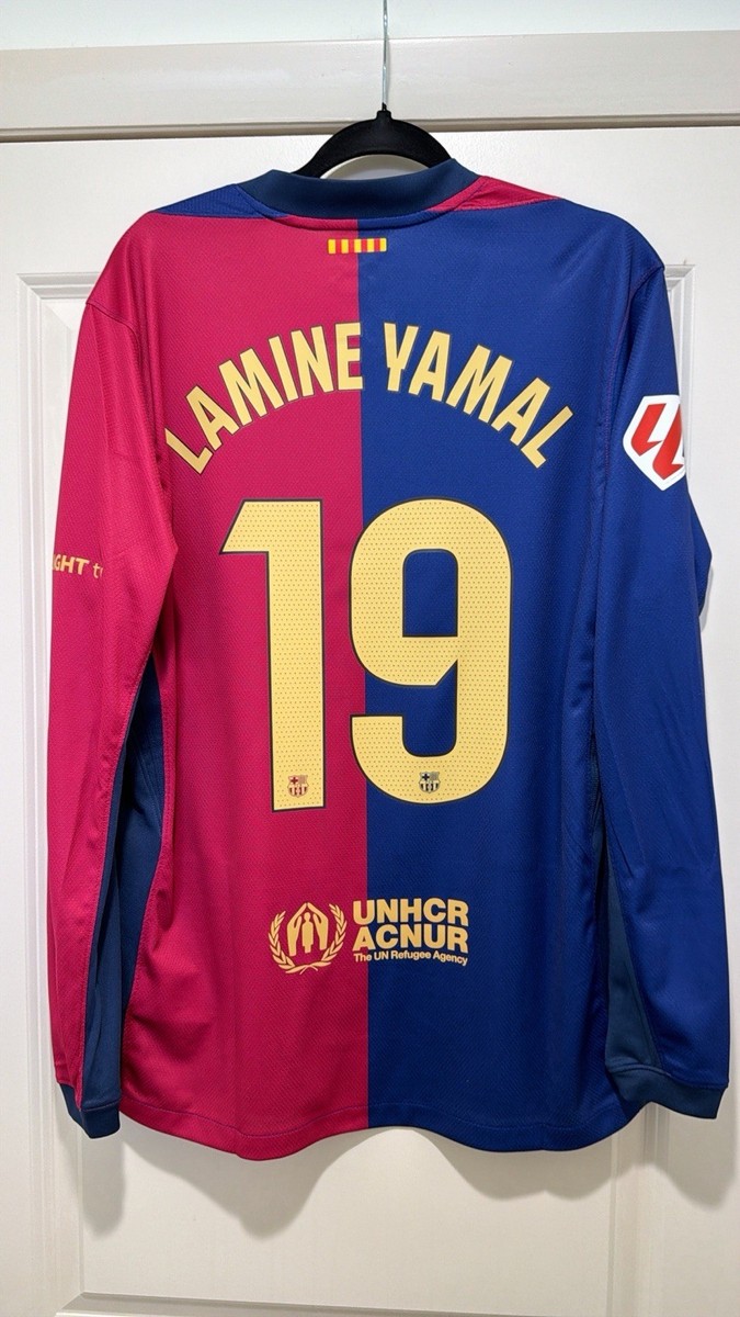 Lamine Yamal 19 Mens LARGE Nike FC Barcelona Home STADIUM Jersey