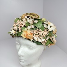 Vintage Women  s Floral Pillbox Hat
