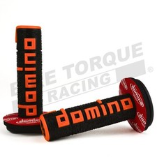 Genuine Domino A360 Black & Orange Grips with Red Grips Pads fits Ariel Bikes