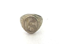 Silver Signet Ring with Letters "HS" OM6544