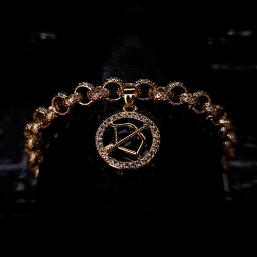 Ladies 6mm Belcher Bracelet Anklet Star Sign Zodiac Charm 18k Gold Layered - Picture 10 of 13