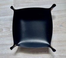 Black Leather Valet Tray Desk Storage Organizer Catchall Keys Jewelry EDC 8  