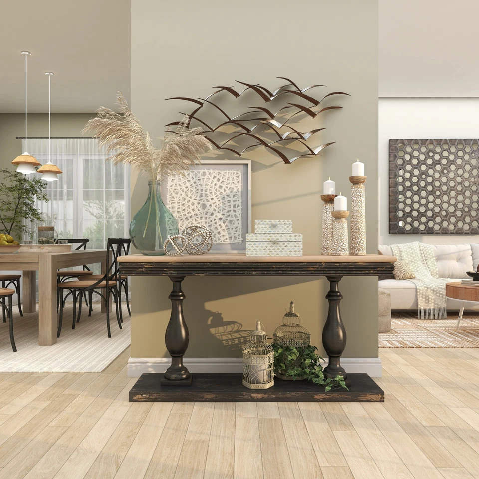 Pergamino de metal marrón decoración de pared para el hogar marrón 59 x 1 x 24 Foto 3 de 4