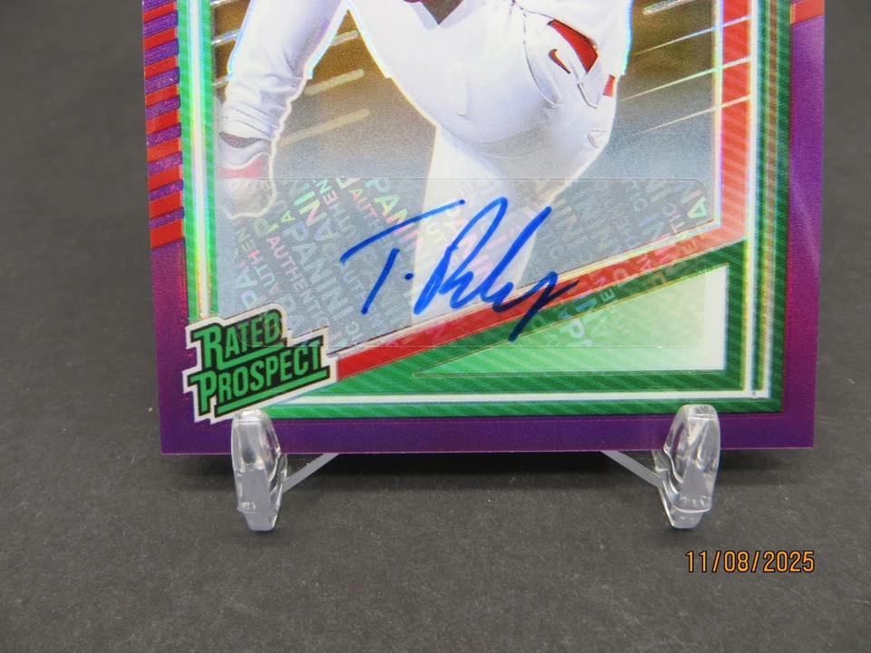 2025 Donruss Optic Tekoah Roby Purple Prizm Rated Prospect Auto /49 Cardinals - Image 3 of 4