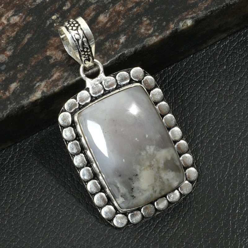 Dendrite Opal Gemstone Ethnic Handmade Pendant Jewelry For Gift 2" AP-28675