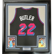Framed Facsimile Autographed Jimmy Butler 35x39 Black Reprint Laser Auto