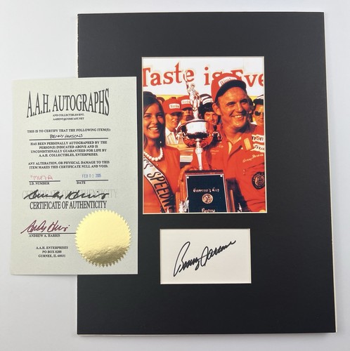 Tarjeta de índice enmarcada autografiada firmada por Benny Parsons + certificado de autenticidad NASCAR DRIVER (2) - Imagen 4 de 9