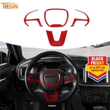 4pc Red Steering Wheel Cover Trim For Dodge Challenger/Charger 15-23 Accessories