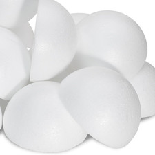 12 PCS 3 Inch Half Foam Balls White Styrofoam Balls, Dry Foam Half Ball Small St