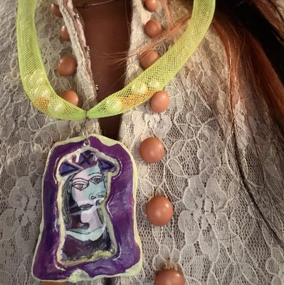 Handmade necklace with unique personality green tube