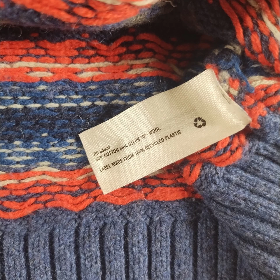 Suéter Gap Niños Cuello Redondo Fair Isle Talla XXL 14-16 Azul Rosa Algodón Lana ¡Suave!  Foto 4 de 4