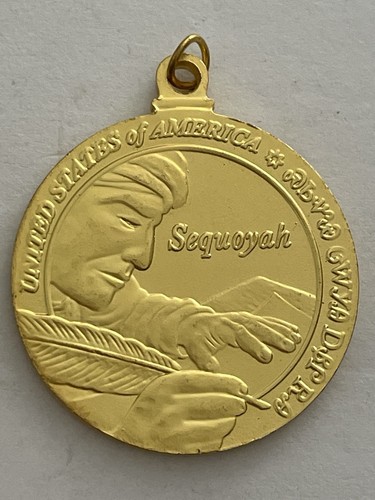 Pendentif fausse monnaie vintage Seqoyah 2017 - Photo 3/5