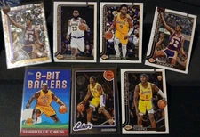 Los Angeles Lakers 7 Card Lot. Magic Johnson Diamante, Shaq 8 Bit Insert + more