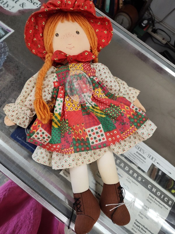 Holly Hobbie Doll Vintage 1988 Cute Rare  Holiday Cloth Rag Amtoy Multicolor