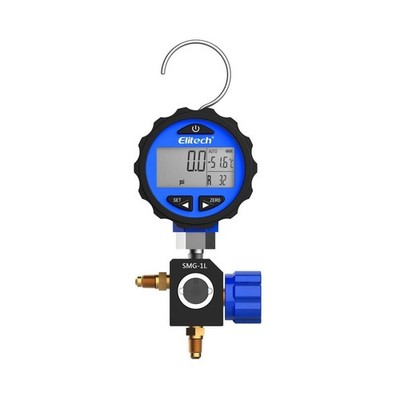 Elitech SMG-1L Single Manifold Gauge Pressure Gauge for 87+ Refrigerants -14....