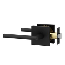 Okun Mirra 1-Pack Matte Black Passage Door Levers Reversible Non-Locking