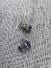 Men’s Polka Dot Cufflinks | Silver Tone Blue & White Dress Shirt Accessories — photo 3